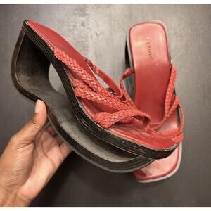 RARE 90s Vintage Y2K Red Platform Sandals #Retro #Platformsandals #90s #Rare
